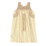 Light Yellow and Tan Sleeveless Dress (Medium)