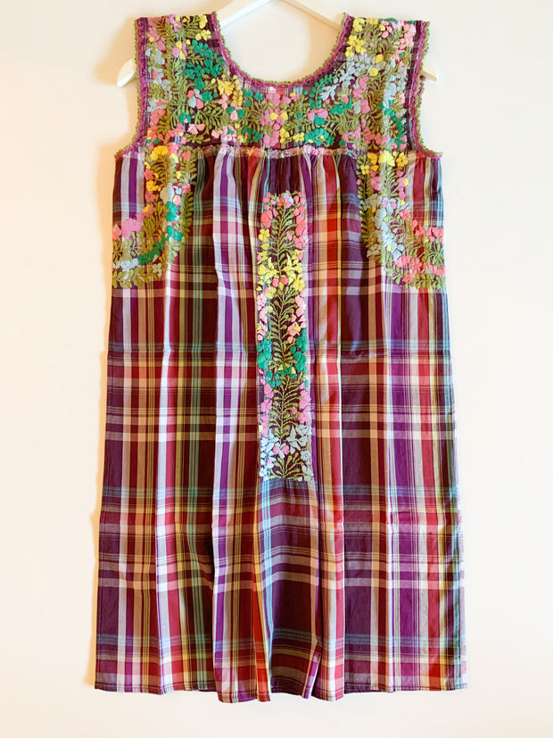 Plum Plaid/Multi Sleeveless Antonia Dress (Small)