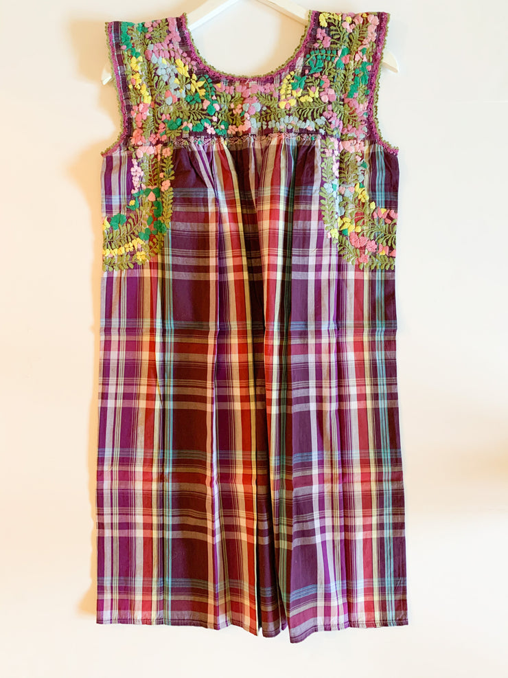 Plum Plaid/Multi Sleeveless Antonia Dress (Small)